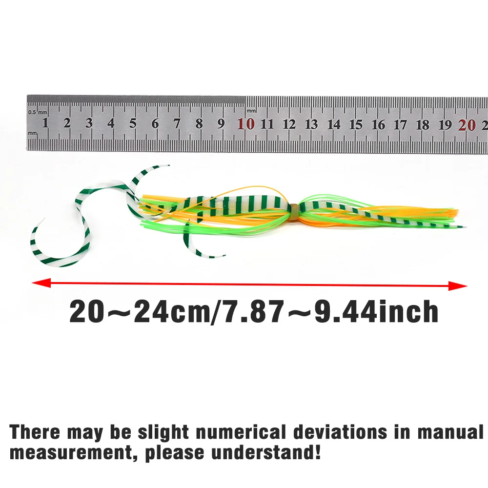 MNFT 3 mechones de falda luminosa de goma de silicona remolque Spinnerbait Buzzbait Jig atado Material pargo Jigging señuelo de pesca - imagen 4