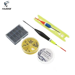 El juego de aparejos de pesca incluye plomo, anzuelo de pesca, sedal y accesorios combinados de flotador, juego de accesorios de pesca