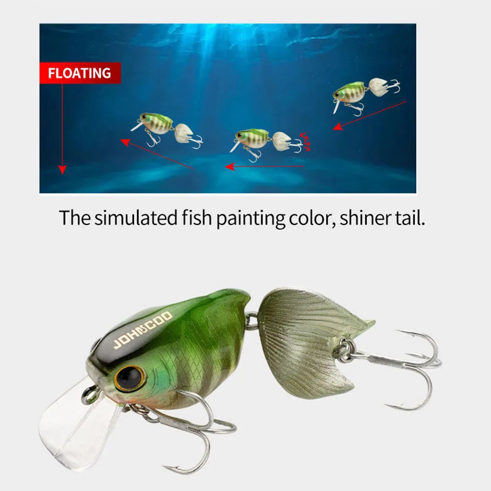 Señuelo de pesca flotante, 55mm, 7,5g, cebo de manivela para lubina de agua dulce, superficie de manivela de pez dorado, cebos duros artificiales, perca Wobblers - imagen 5