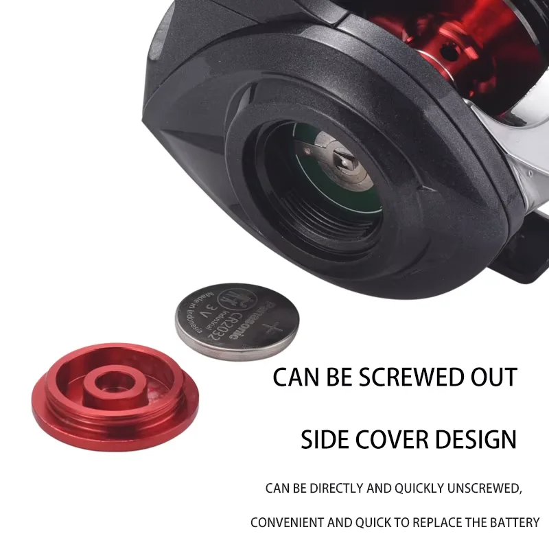 Carrete de baitcasting con pantalla Digital Lizard con pantalla de cristal líquido arrastre máximo de 5 kg con carrete y mango de metal - imagen 3