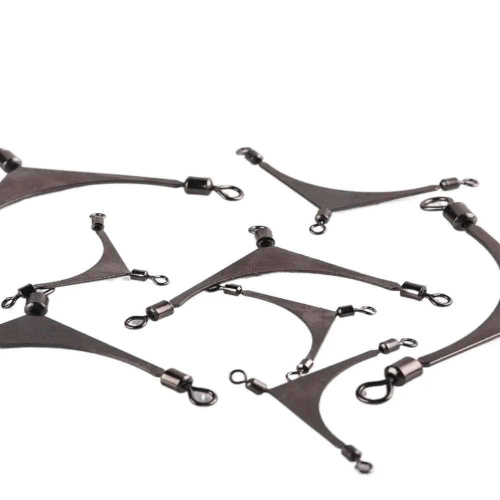 Barril giratorio de pesca de 3 vías, conector de línea cruzada, Triple giro en T, evita enredos de línea, 10 piezas - imagen 4