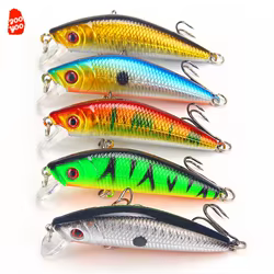 Señuelo de pesca Minnow, 7,9g, 7cm, Crankbait Wobbler Topwater, cebo Artificial de plástico duro para trucha de mar, Zander, aparejos de pesca, 1 ud.