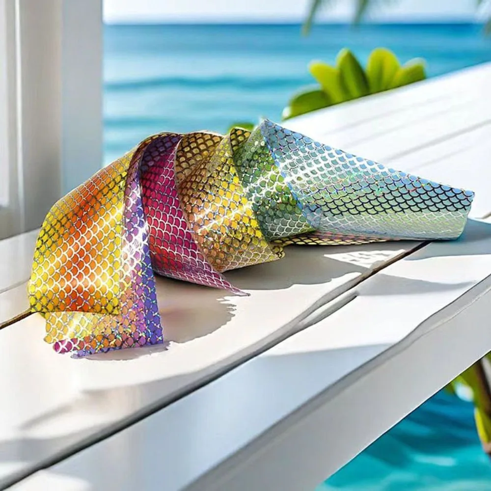 10 Uds moscas señuelo de pesca cinta Flash Artificial duradero cambio de Color pegatina 4*20,5 cm película adhesiva holográfica - imagen 5