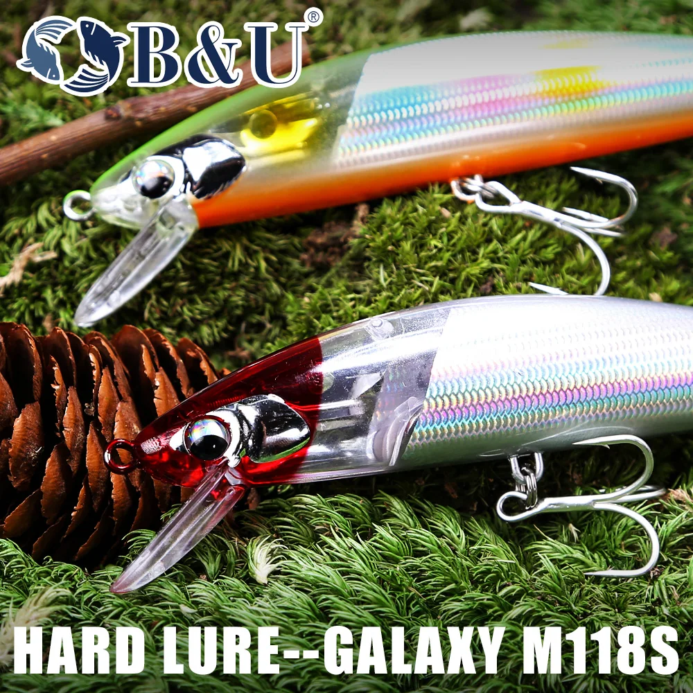 B & U peso pesado Minnow hundimiento Jerkbait señuelo de pesca de fundición larga agua salada lubina cebo Artificial de plástico aparejos - imagen 3