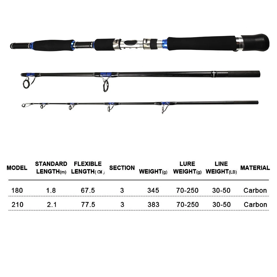 Caña de pescar spinning para barco agua salada arrastre y jigging - imagen 5