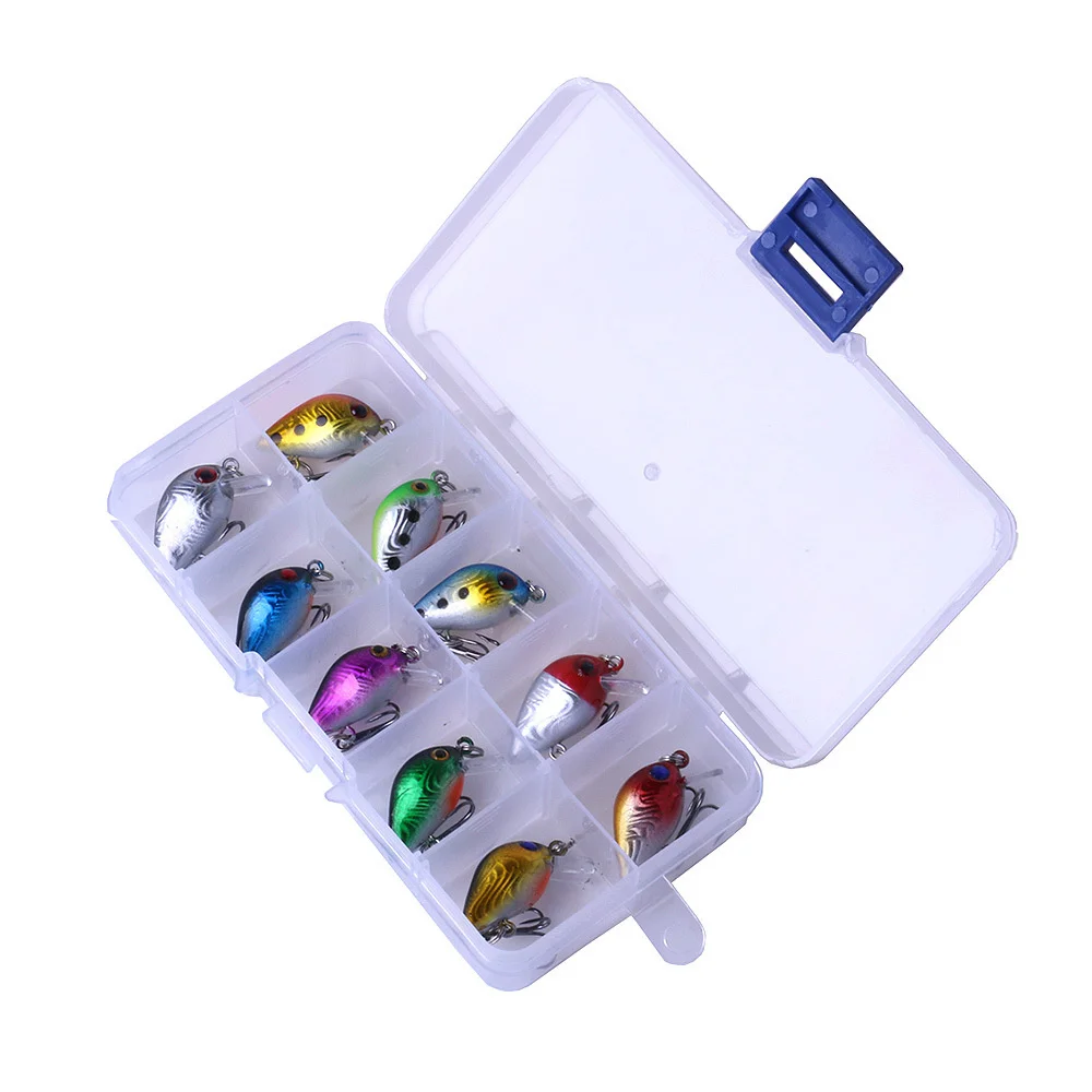 10 unids/lote Mini Crankbaits Set Señuelos de Pesca 1,7g 3cm cebos flotantes artificiales Wobbler lubina trucha carpa Swimbait aparejos de pesca - imagen 5