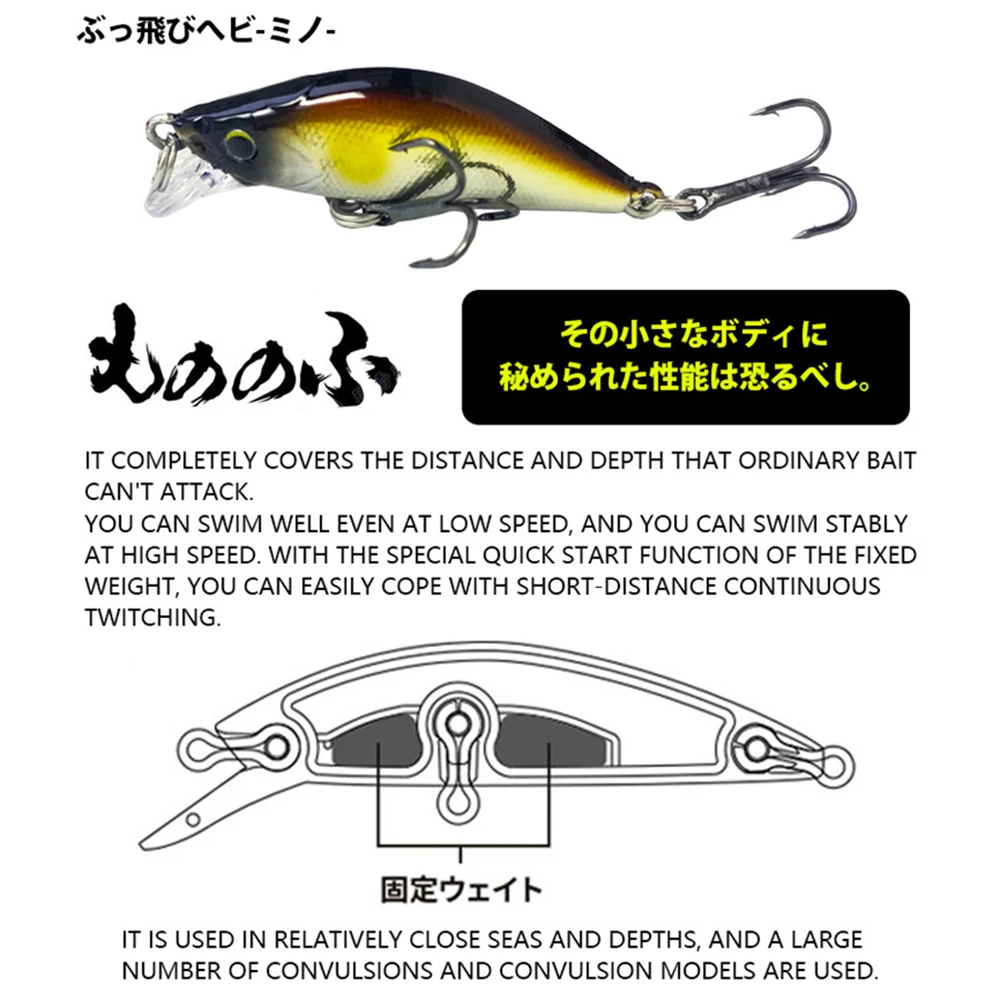 Señuelos de Pesca de 3,5 cm y 3,35g que se hunden, Mini cebo duro Artificial, accesorios de pesca, trucha, lubina, MN709 - imagen 5