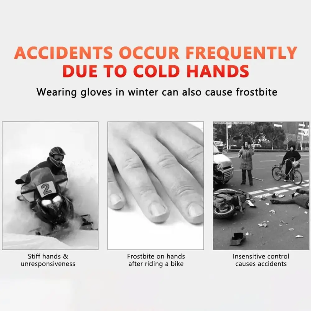 Calentador de manillar de motocicleta con Control de 3 engranajes, protección cálida, empuñaduras de calefacción eléctrica, ajustables, antideslizantes - imagen 2