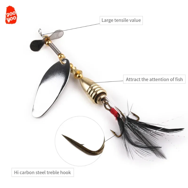 Spinners metálicos con paleta giratoria para pesca deportiva - imagen 4