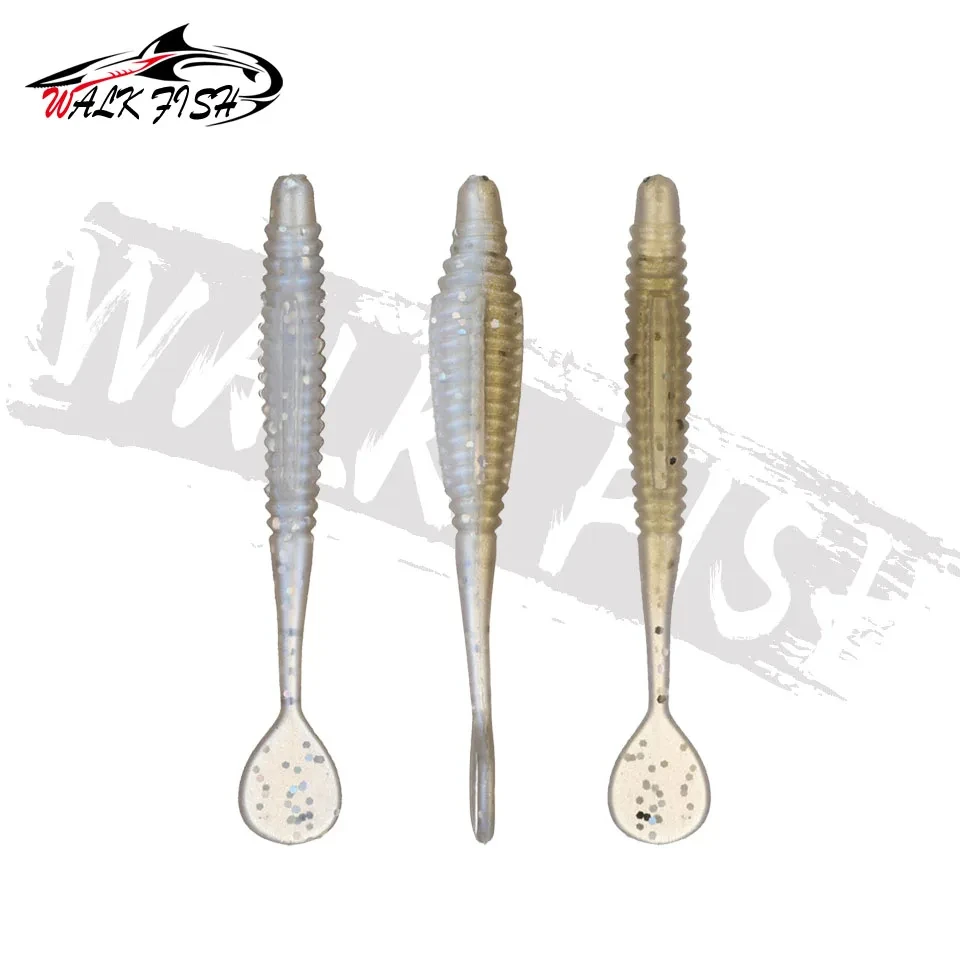 WALK FISH-SEÑUELOS blandos luminosos de 20 piezas, cebos blandos de gusano de trucha, 55mm, 0,75g, gusanos de mar artificiales, Wobblers de pesca - imagen 4