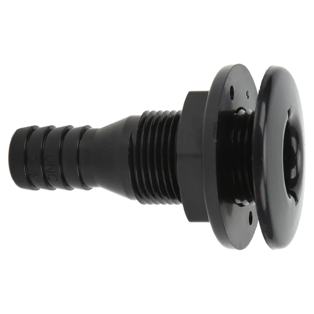 Conector de casco de barco de varios tamaños, acoplamiento de manguera blanco y negro, plástico ABS recto a través del conector de casco marino - imagen 5