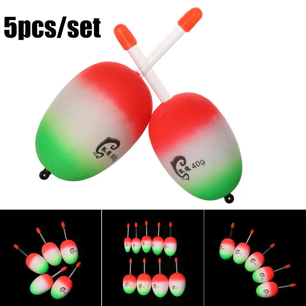 Flotadores flotantes luminosos EVA para pesca en el mar y en roca, juego de 5 unidades de 10g/15g/20g/30g/40g/50g/80g/90g/100g - imagen 3