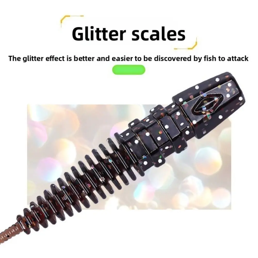 Juego de 10 Uds. De falda de baile acuático ligera roscada, delantal de Material suave, diseño salvaje, cola de aguja, Swimbait, juego de Señuelos de Pesca de pozo negro - imagen 3