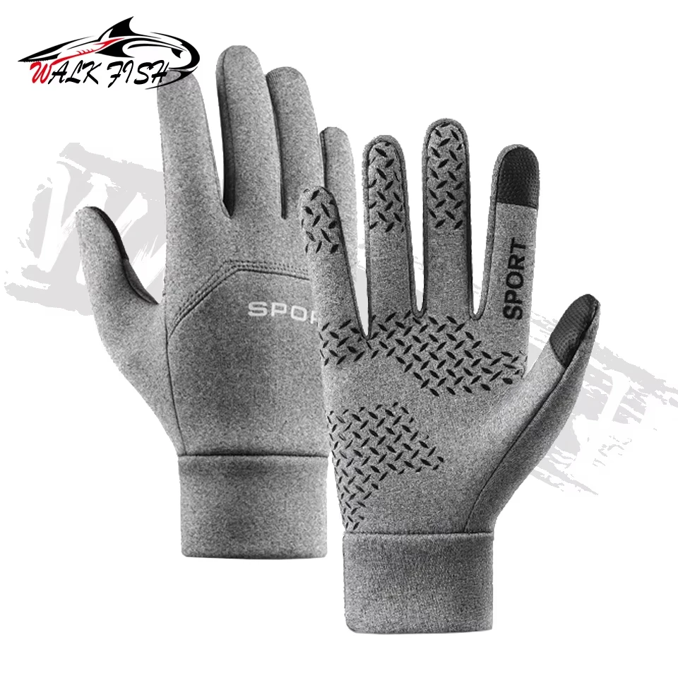 WALK FISH-guantes de pesca para exteriores, impermeables, con forro polar, para mantener el calor, pantalla táctil, antideslizantes, escalada de montaña, ciclismo, a prueba de viento - imagen 5