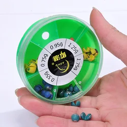 Plomo de pesca con clip dividido - 5 tamaños con dispensador