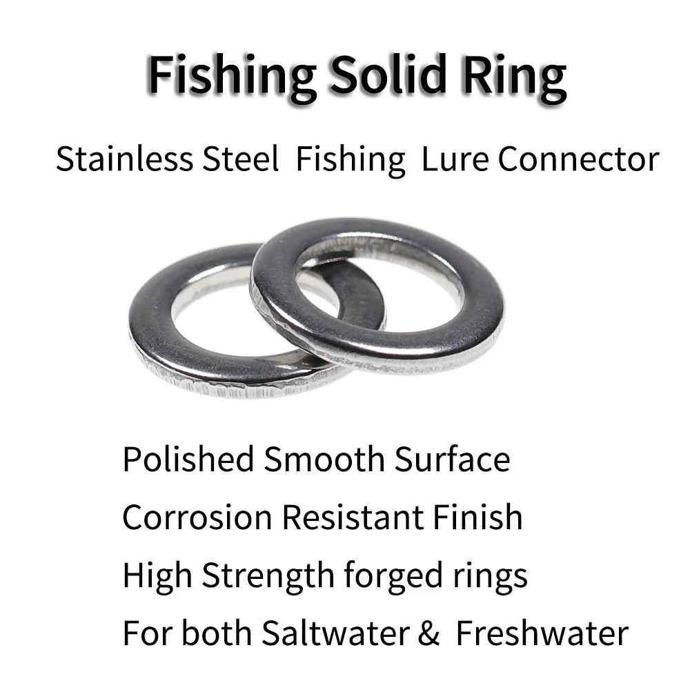 Bimoo-anillo de pesca de soldadura, 20 piezas, anzuelo asistente de pesca, señuelo de agua salada, anillos sólidos de acero inoxidable de alta resistencia, no oxidados # 2 - # 9 - imagen 2