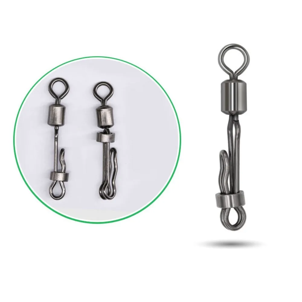 Línea de pellets con bloqueo, cebo colgante, Conector de cambio a presión giratorio de pesca, anillo de conexión de 8 formas, giratorio con bloqueo - imagen 5