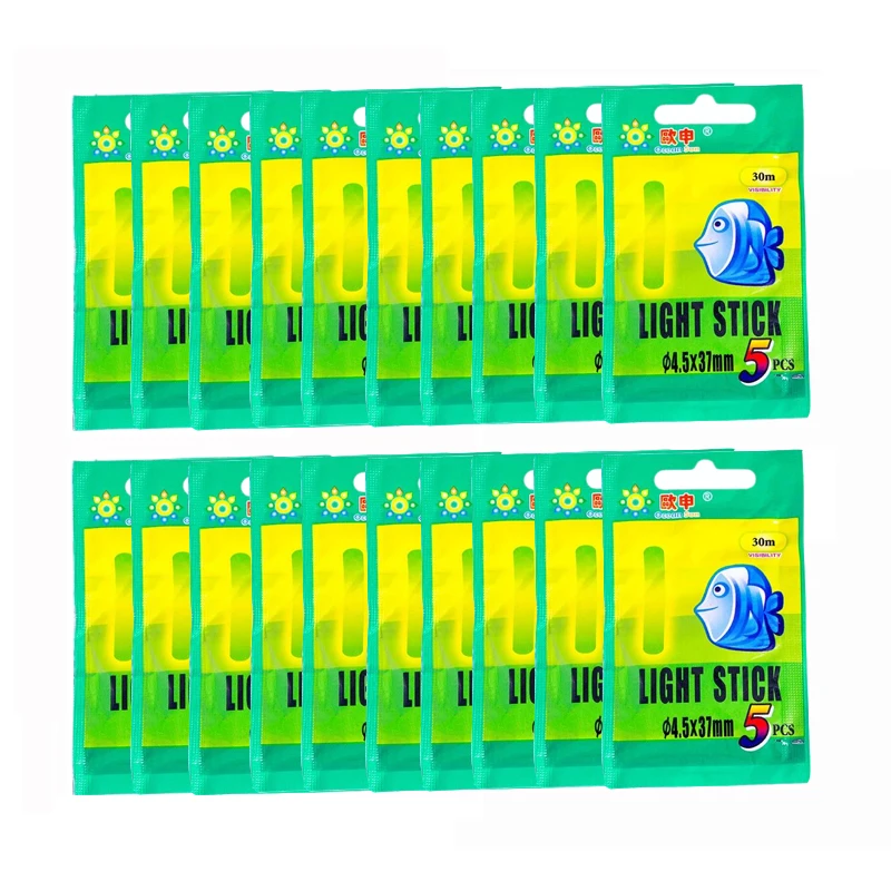 20 paquetes de barra de luz fluorescente 5 en 1 barra de luz cilíndrica 4,5x37mm/3,0x25mm barra que brilla en la oscuridad para pesca/accesorio de fiesta J565