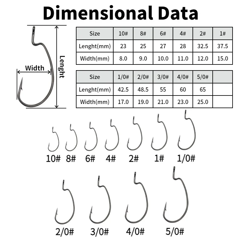 Anzuelo de pesca de acero rico en carbono con púas, manivela circular para cebo de gusano blando, anzuelo curvo, herramientas de vástago curvo de pesca en alta mar - imagen 2