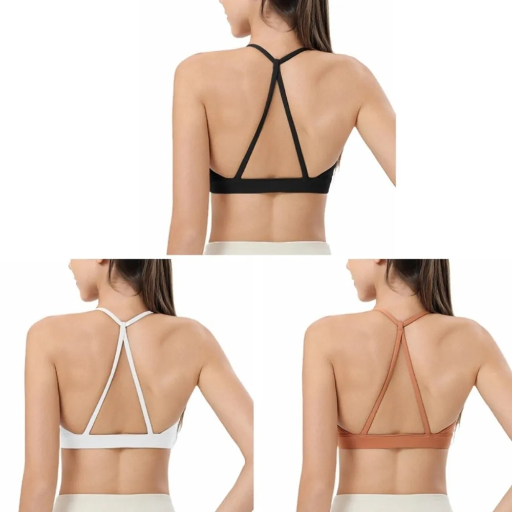 Top corto de Fitness, Sujetador deportivo de belleza en la espalda, ropa interior ajustada antiflacidez para Yoga, sujetador de entrenamiento transpirable a prueba de golpes para Fitness y correr - imagen 5