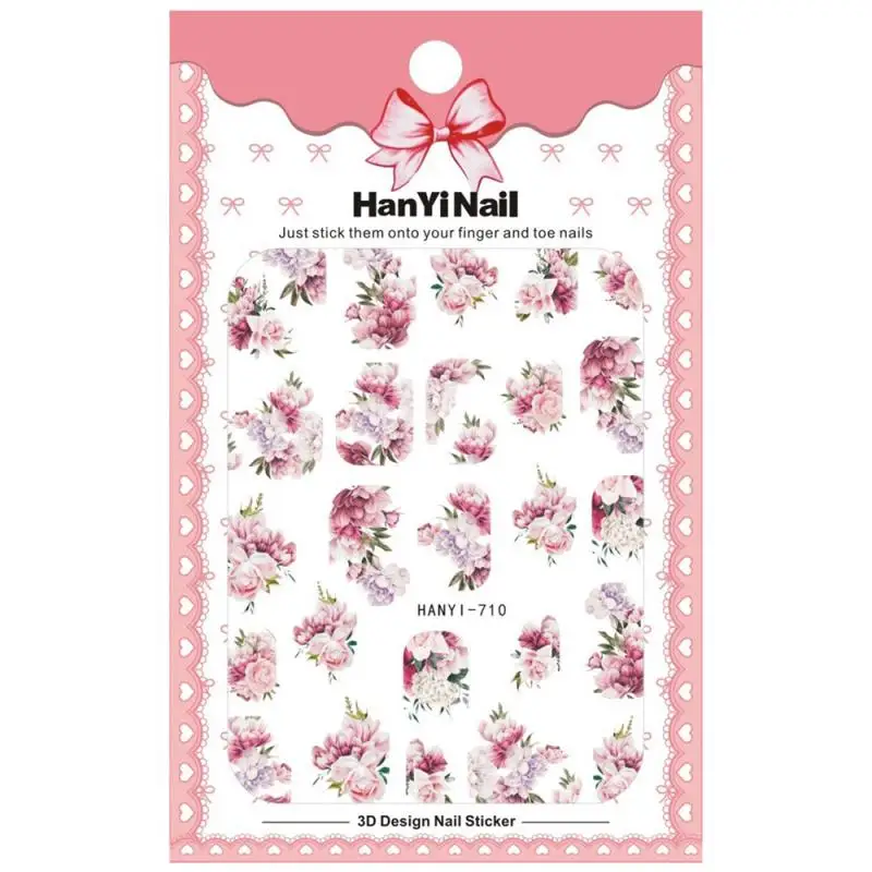 Calcomanías para decoración de uñas, adhesivos decorativos para puntas completas de frutas de primavera, peonía, flores de Magnolia, pegamento trasero - imagen 4