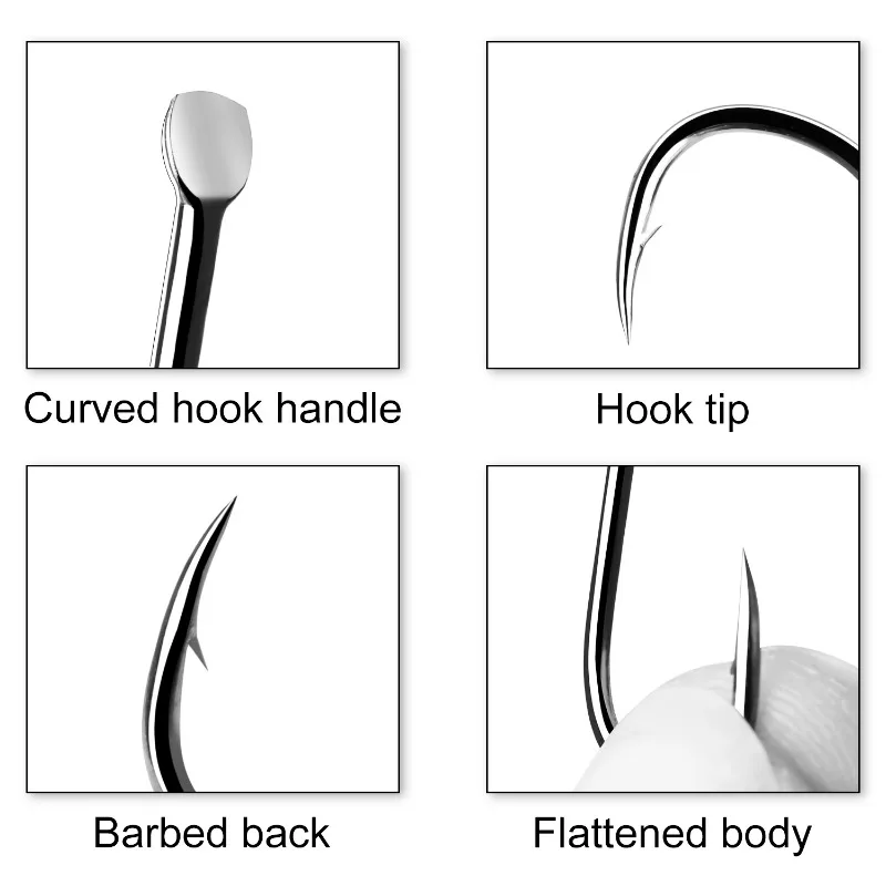 Sougayilang-anzuelos de Pesca de acero con alto contenido de carbono, 12 piezas, 8, 9, 12 - imagen 4