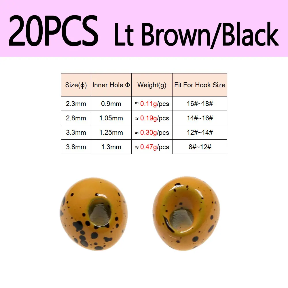 20pcs Lt BrownIBlack