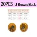 20pcs Lt BrownIBlack