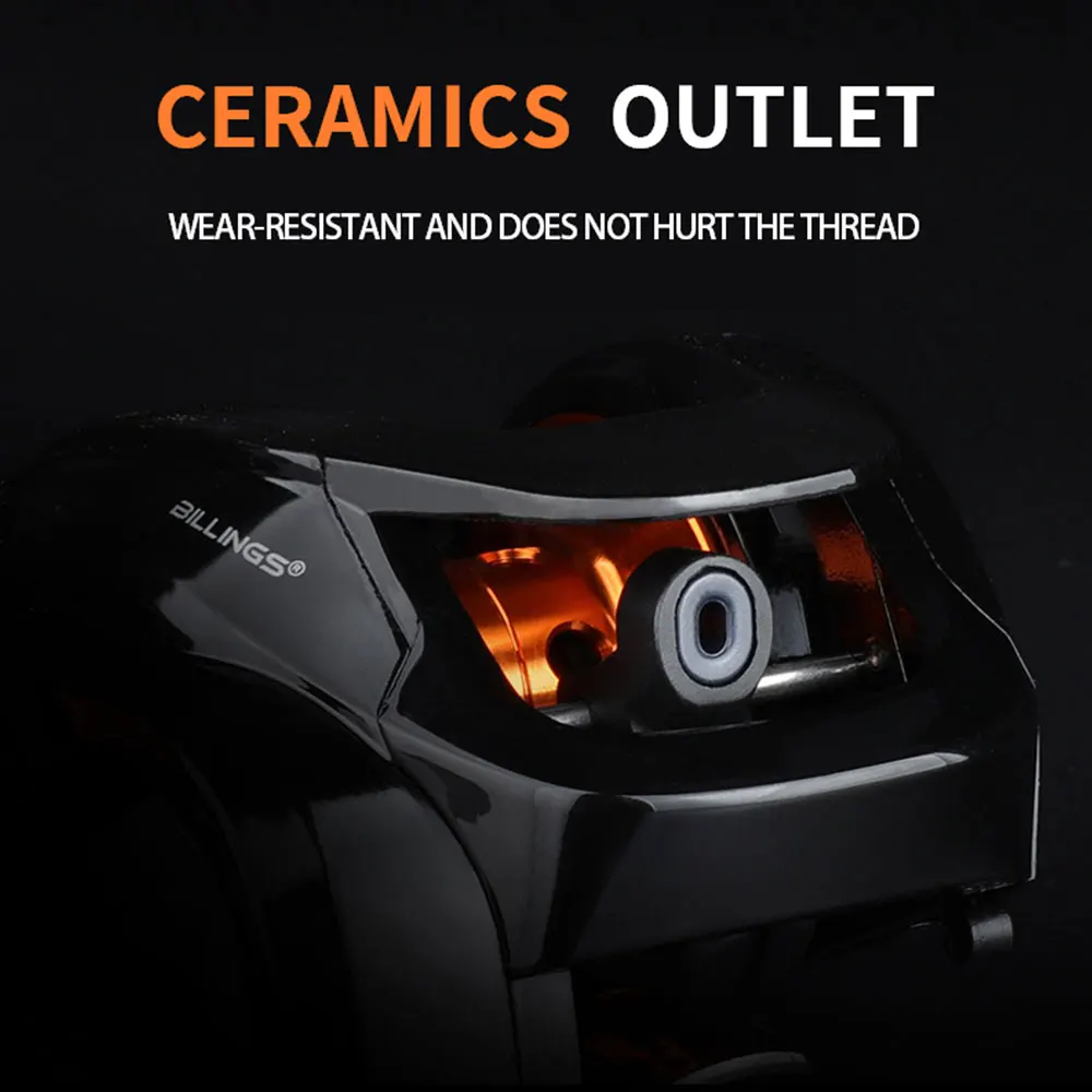 Carrete de pesca BILLINGS Baitcasting con sistema de freno magnético, relación de engranaje 6,3: 1, carrete de Metal, carrete Baitcaster de arrastre máximo de 8KG - imagen 4