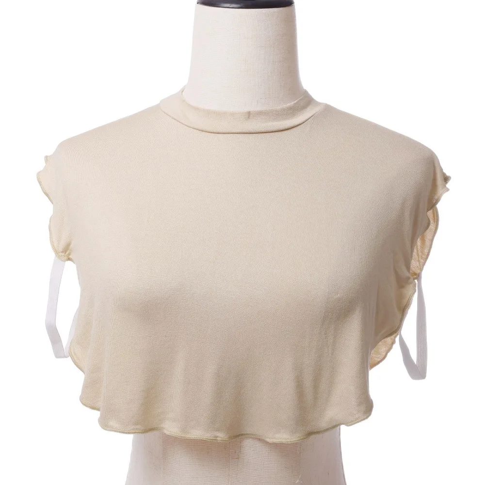 Elegante cuello falso de algodón desmontable Color sólido cuello alto sin mangas cuello falso mujeres señoras - imagen 3