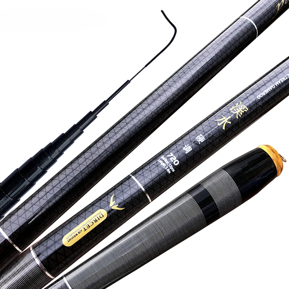 Cañas de pescar telescópicas giratorias de carbono ultraligeras, alimentador de carpa, caña de mano para Lago, 3,6 M, 4,5 M, 5,4 M, 6,3 M, 7,2 M - imagen 3