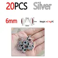 6mm 20pcs Silver