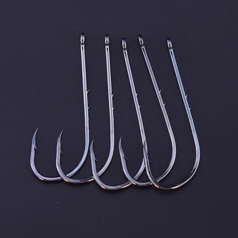 Pack de 50 anzuelos OKUQUBE de acero al carbono con soporte doble de cebo