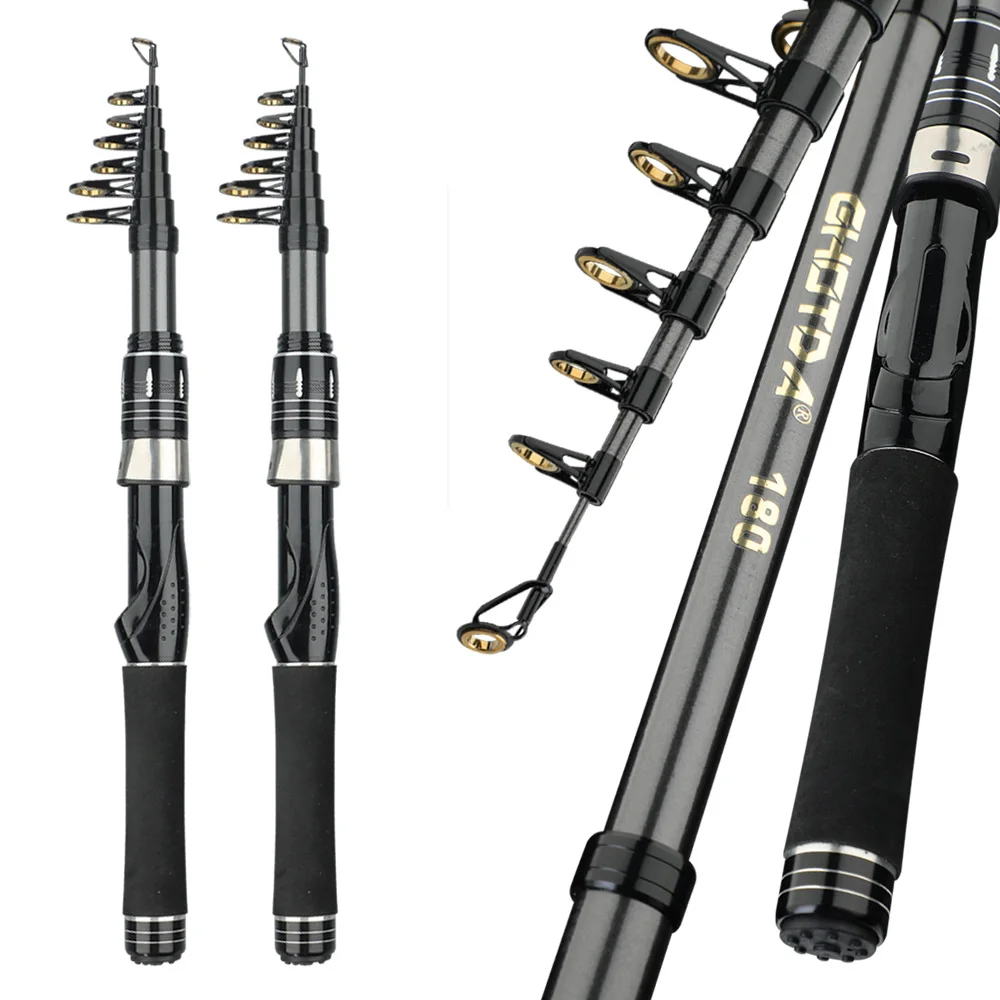 Nuevo diseño Mini caña de pescar de mar 1,5/1,8/2,1/2,4 m caña de pescar giratoria portátil caña de pescar de viaje con mango de Eva aparejos de pesca - imagen 2