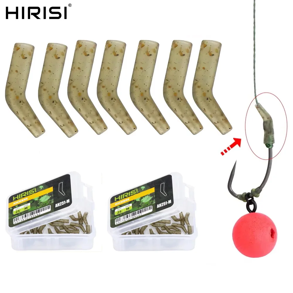 Hirisi 25 uds anzuelo de pesca de carpa Kickers D Rig Kicker alineadores ganchos mangas aparejos mangas antienredos alineador de anzuelos AH251 - imagen 2