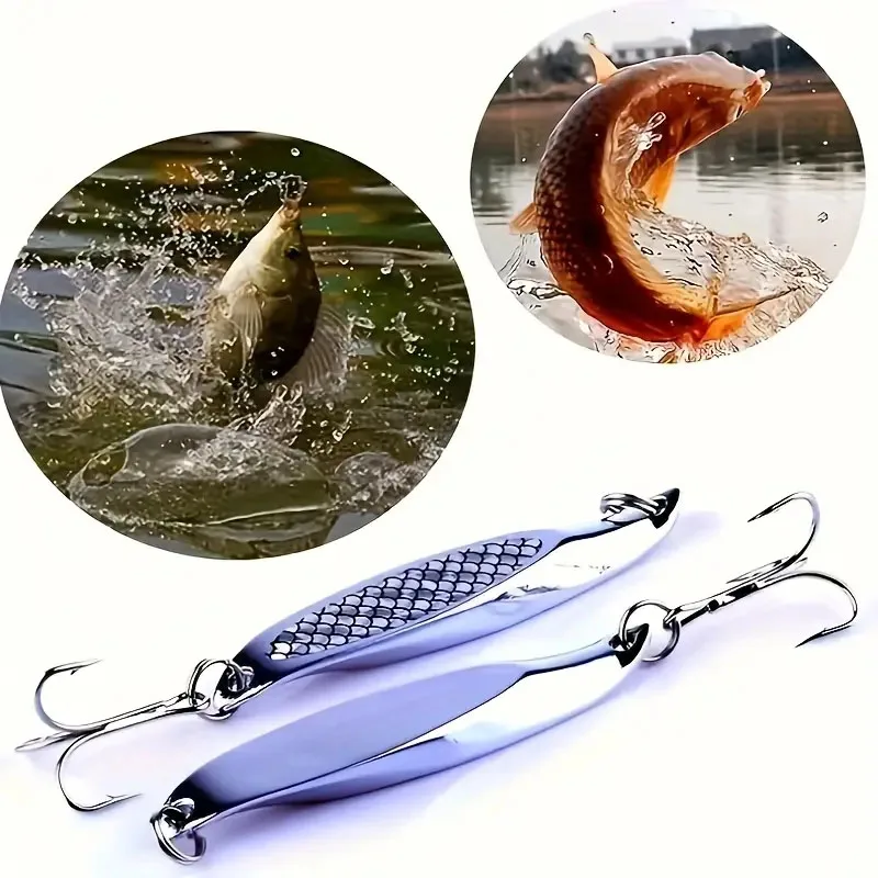 12/10 Uds. Señuelos tipo cuchara giratoria de Metal 60g 40g-7g señuelo de pesca de cola lentejuelas duras Paillette cebo Artificial Spinnerbait herramientas para peces - imagen 5