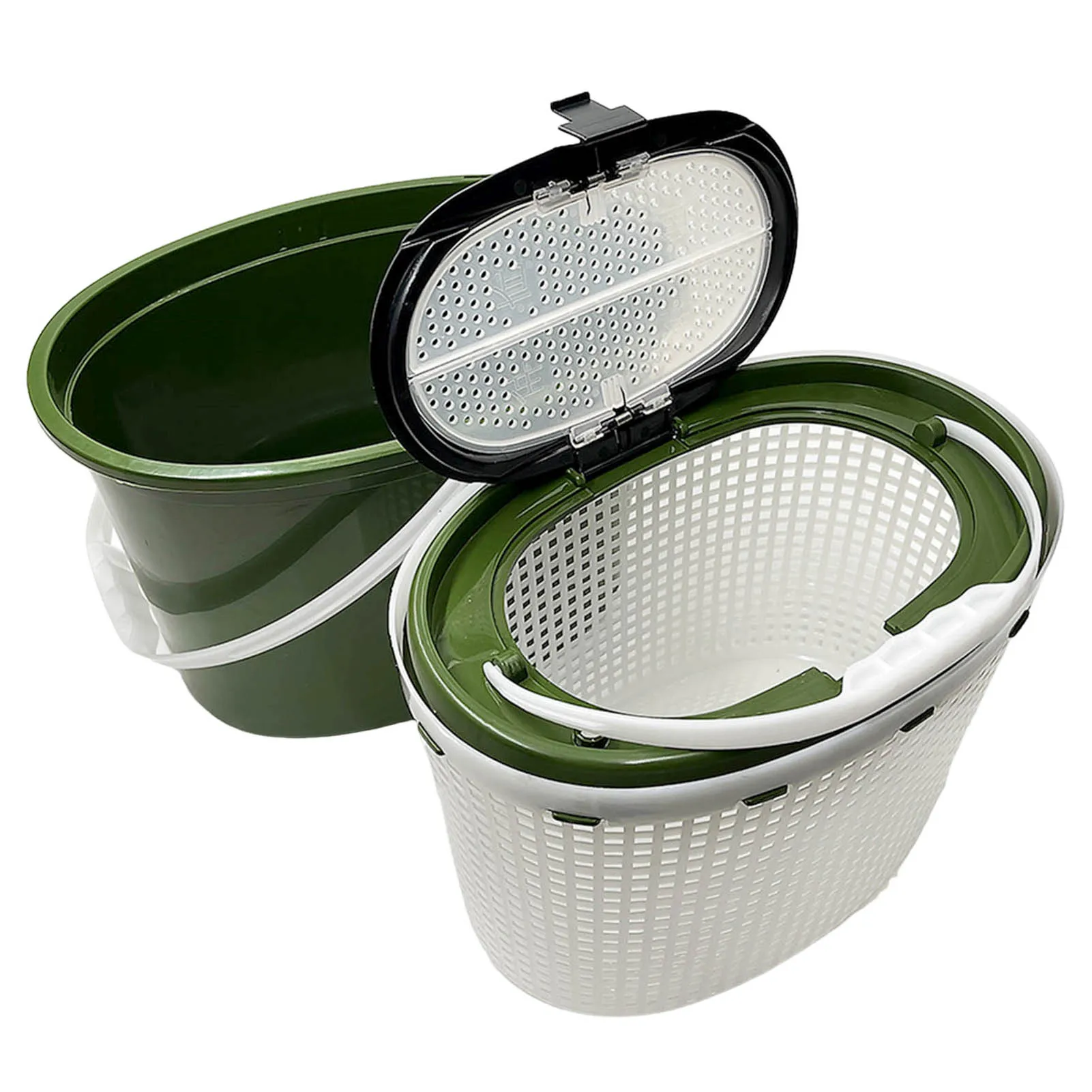 Cubo de pesca de doble capa de gran capacidad, cubo portátil ultraligero para peces vivos con asa, equipo de pesca al aire libre para invierno 2025 - imagen 5