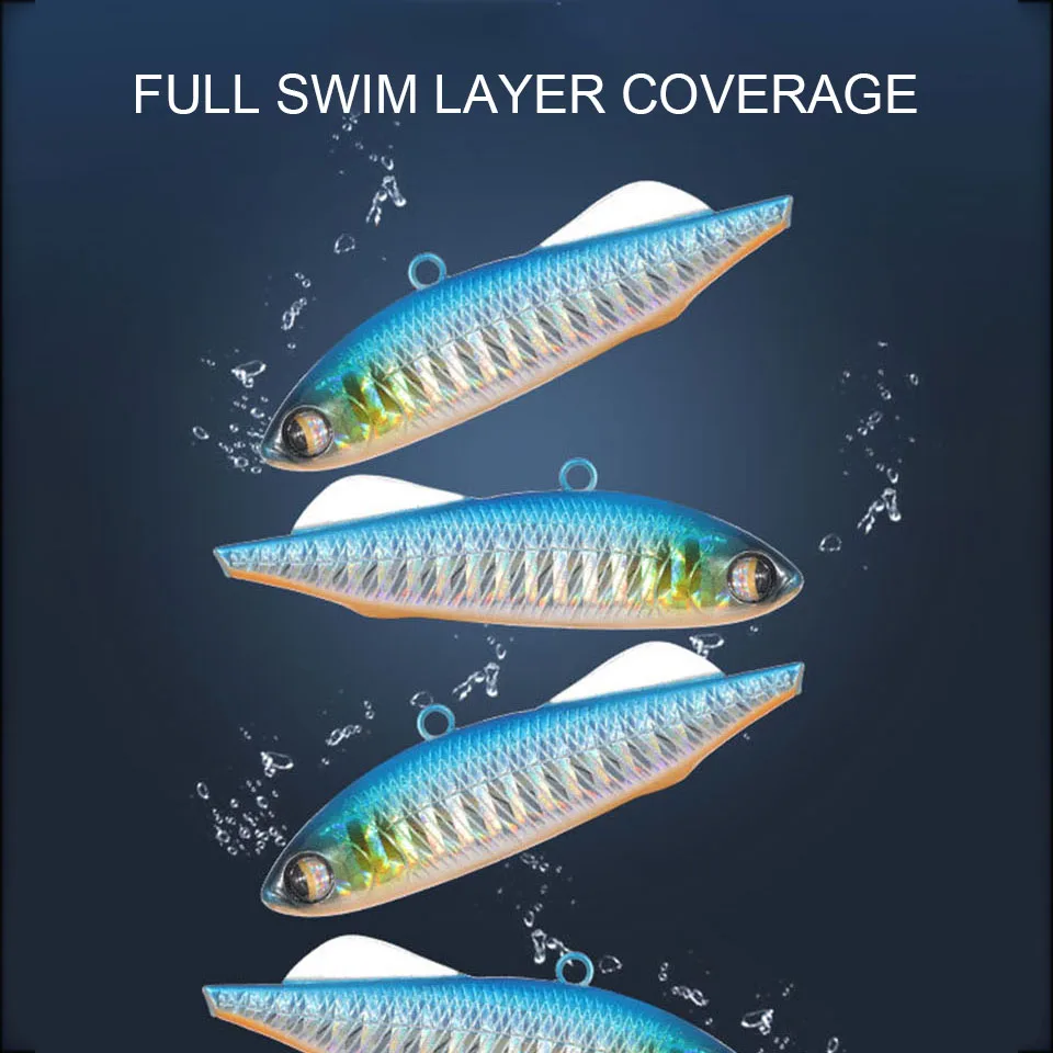 WALK FISH-señuelo de Pesca VIB de 62mm y 16g, cebo giratorio de hundimiento de Metal, con vibración, Swimbait, para lubina y Lucio - imagen 3