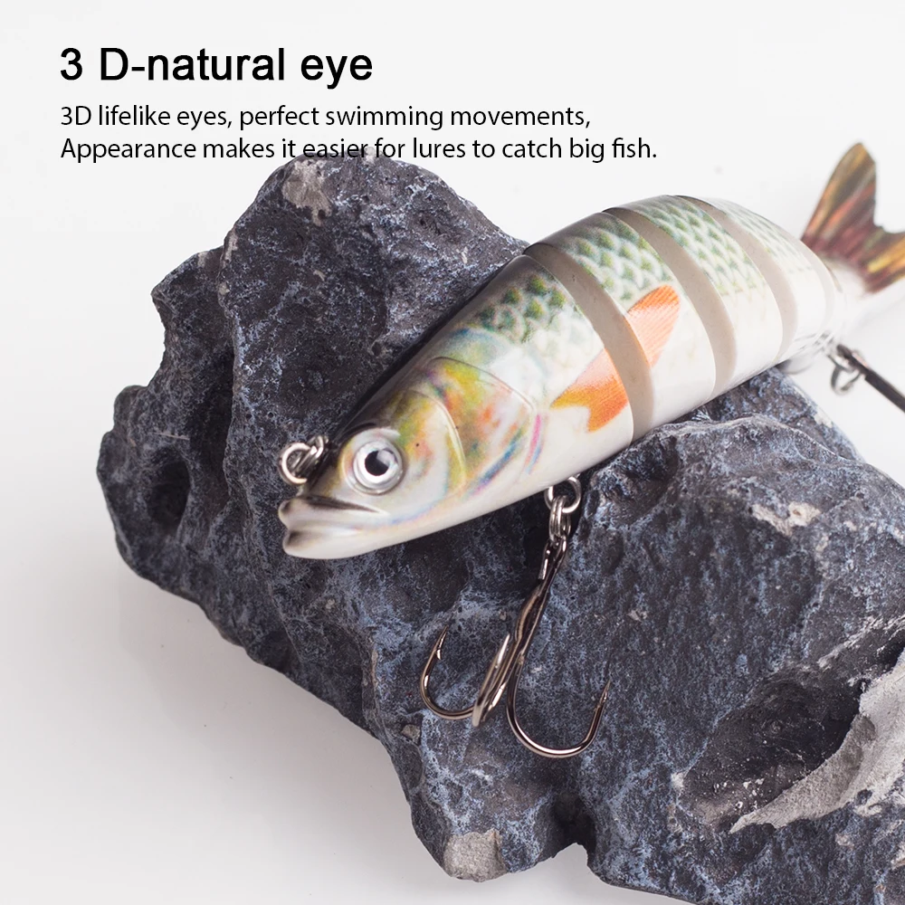 Hanlin 26g/14cm cebos multiarticulados Wobblers que se hunden Señuelos de pesca Crankbait Swimbait cebo Artificial duro Lucio aparejos de lubina - imagen 4