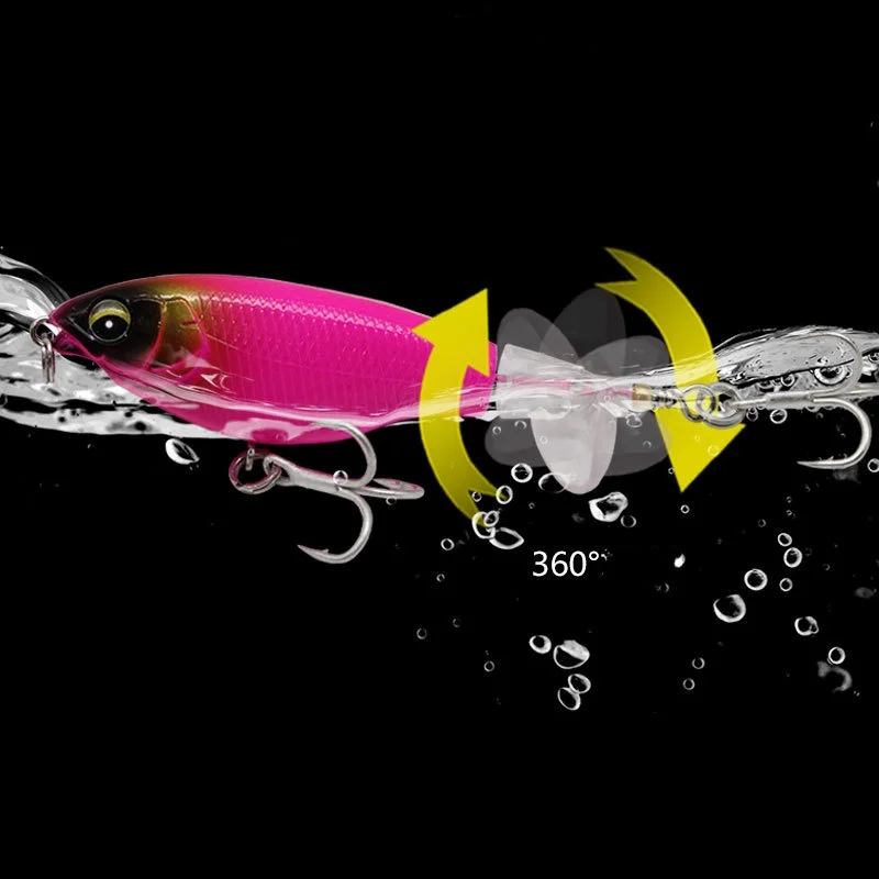 Señuelo de pesca 6g 11g cola giratoria Popper señuelo flotante hélice Tractor señuelo de pesca de mar cebo duro lápiz de agua flotante - imagen 3