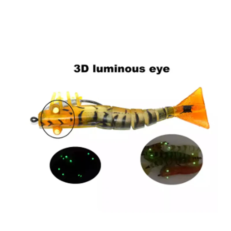 TAKEDO-120mm, cebo Artificial de 17g para perca de lubina, señuelo de camarones blando, señuelo de camarones vivos, anzuelo de manivela VMC, TPR, LV01A, - imagen 4