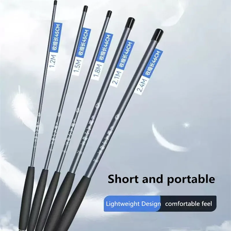 Caña de pescar pequeña, caña de pescar de mano de sección corta ultraligera y ultrafina, juego de cañas de pescar para principiantes, caña de corriente - imagen 5