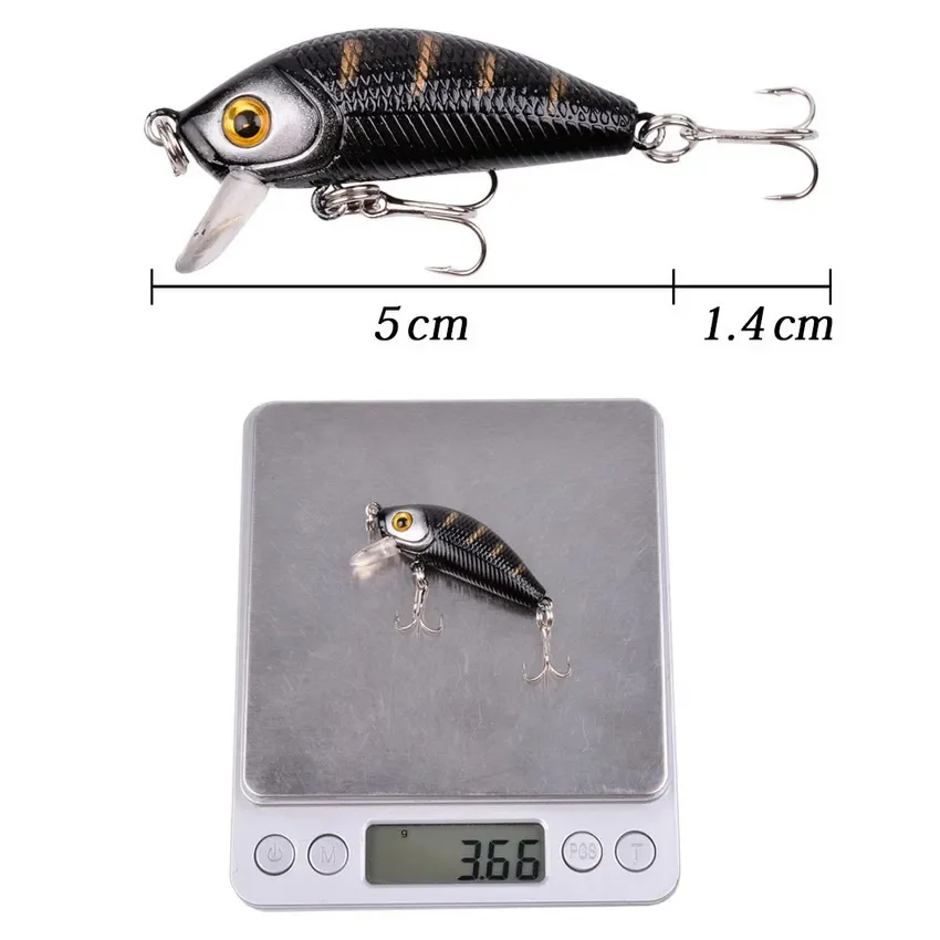 1 Uds señuelo de pesca giratorio 50mm 3,6g ojos 3d Crankbait Wobbler señuelos artificiales para cebo duro de plástico aparejos de pesca señuelo - imagen 5