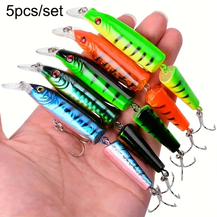 5 unids/caja Crankbaits de varias secciones Señuelos de Pesca Swimbait cebos duros Wobblers artificiales para Lucio Trolling aparejos de pesca de carpa - imagen 2