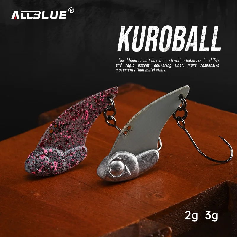 ALLBLUE 2g 3g KUROBALL placa de circuito VIB señuelo de pesca sin labios Crankbait hundimiento Wobbler flujo área trucha cebo Artificial - imagen 2