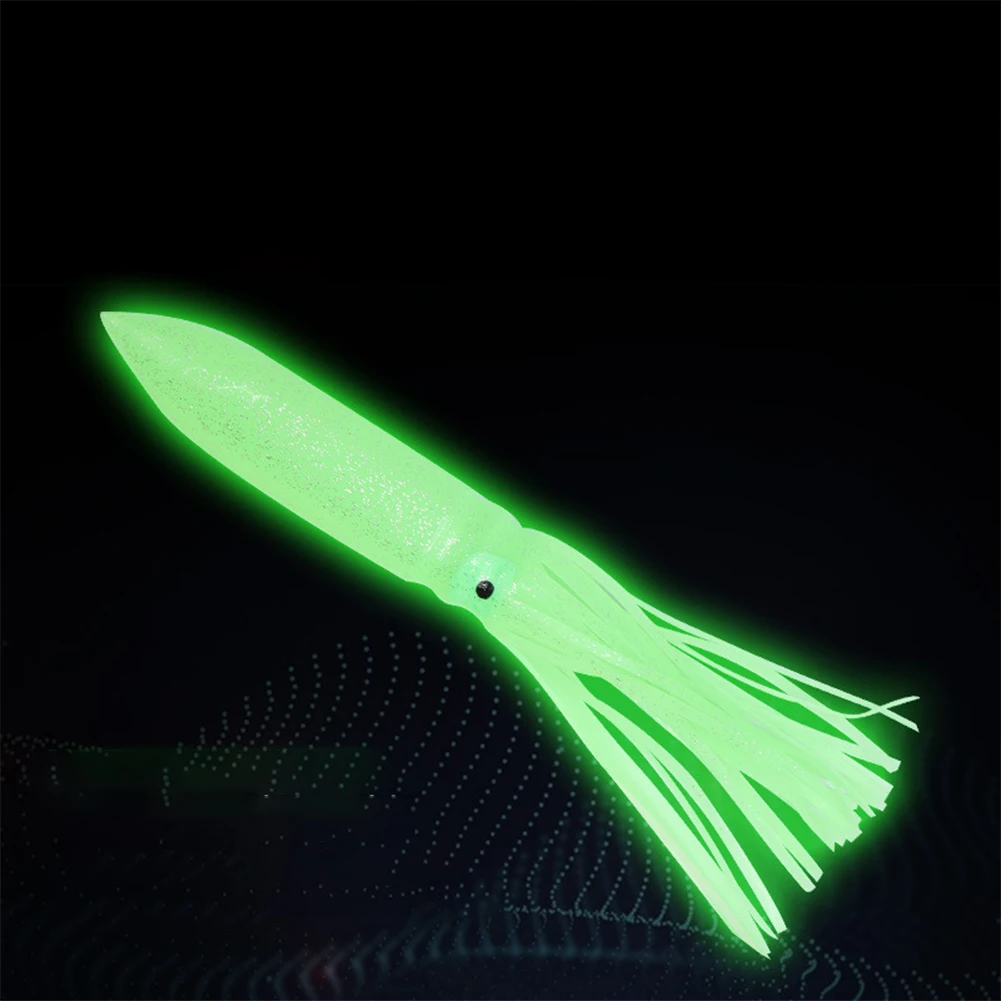 Cebo de pesca suave con falda de pulpo brillante, Señuelos de Pesca para curricán, 11,8 pulgadas, 55g, faldas de calamar de pulpo luminoso - imagen 4