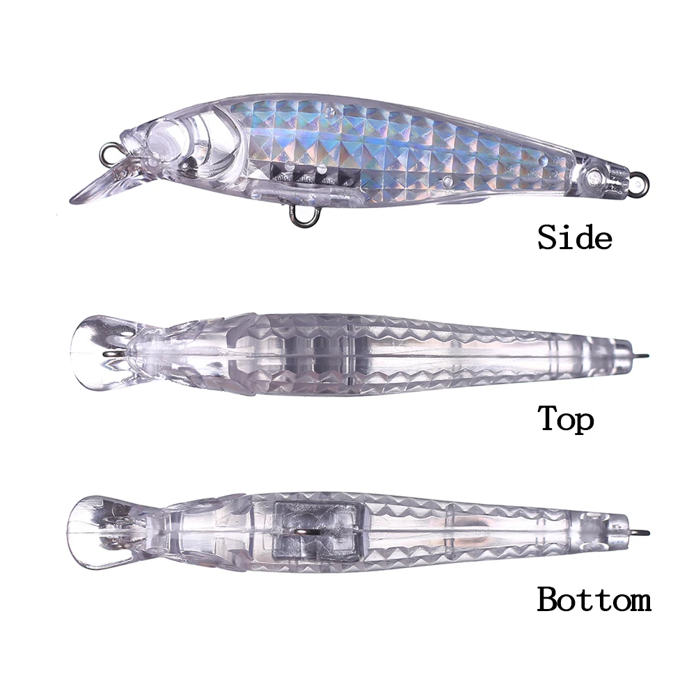 Chan'sHuang 20 piezas cebo holográfico en blanco sin pintar 9cm 7,8g sonajero flotante láser Minnow DIY señuelo de pesca Artificial - imagen 3