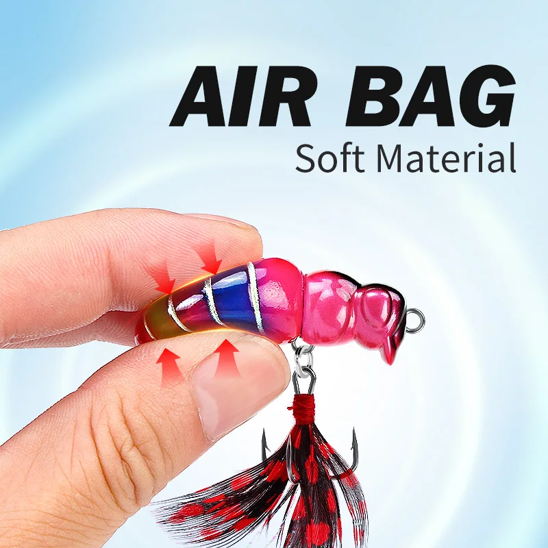 WEIHE 1 pieza 4,7 cm 5,5g señuelo de abeja Airbag cebo biónico de abeja - imagen 3