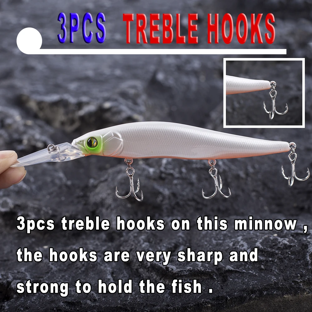 CCLTBA-Señuelos de pesca de pececillo de aguas profundas, 14cm, 15,5g, cebos duros flotantes, señuelo Artificial oscilante, aparejos de pesca Jerkbait - imagen 4