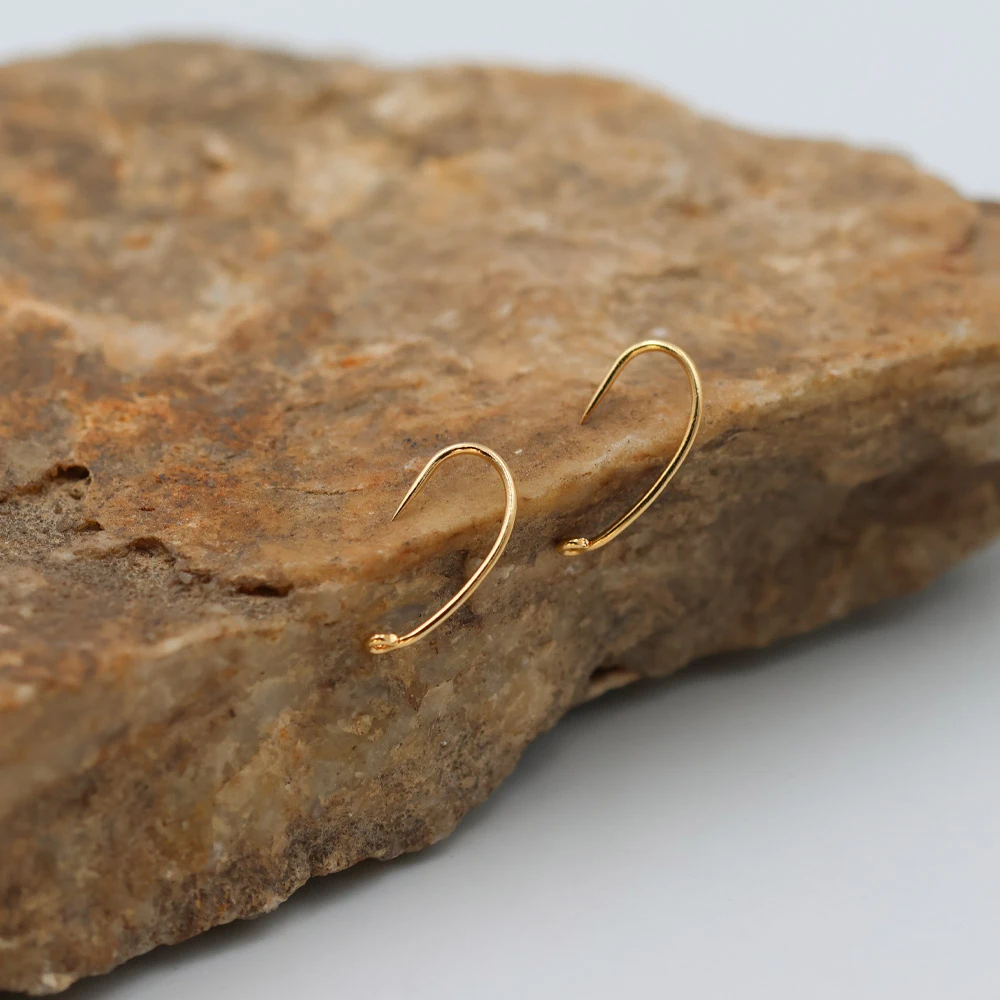 Wifreo 50PCS 20 # ~14 #   Gancho curvo para atar moscas sin púas, ganchos dorados de alambre fino con ojo hacia abajo para larvas Caddis, moscas emergentes - imagen 5